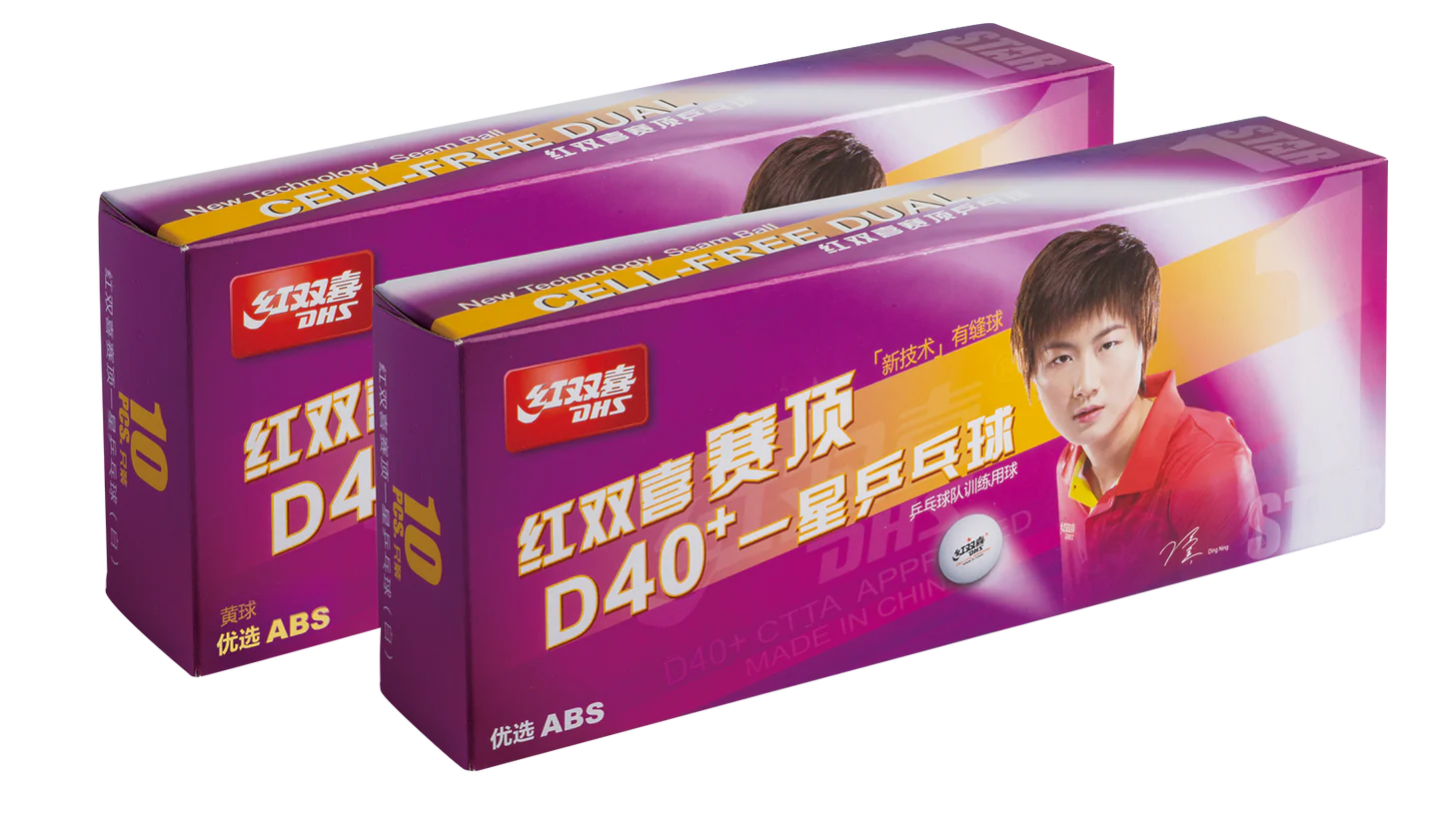 Li-Ning DHS Tischtennisball "CELL-FREE-DUAL" 1 Stern 40 mm+ (10 St./Kiste)