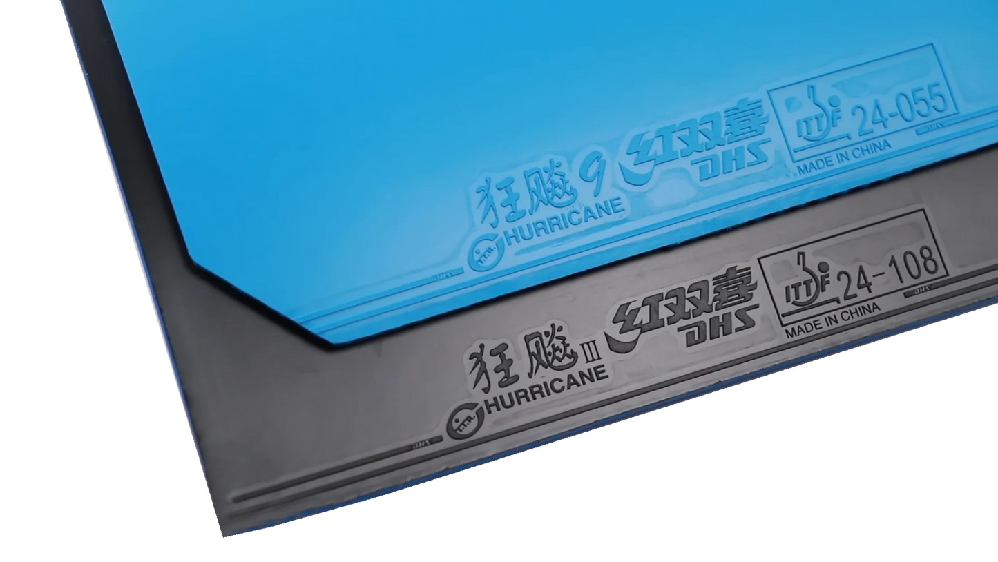 DHS Hurricane 9 2,15mm Mittel 38 Belag Blau