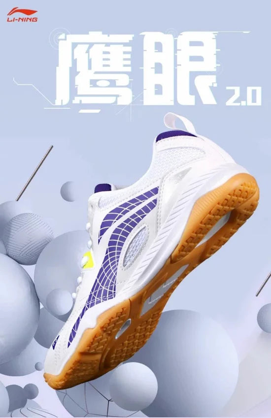 Li-Ning Unisex Tischtennisschuh Hawk Eye 2.0 - weiß/blau