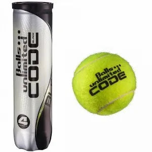 MSV Balls Unlimited Code Black Tennisbälle druckvoll, 4er Dose, gelb