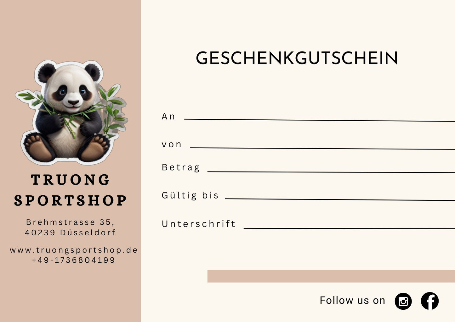 Truong Sportshop Gutschein