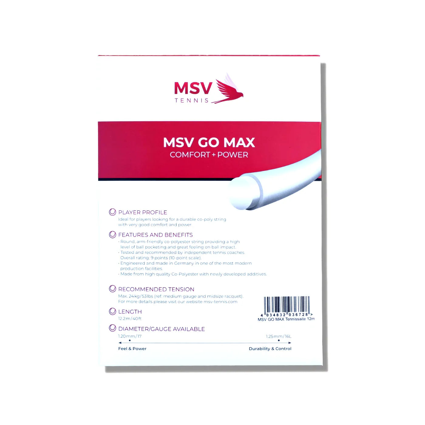 MSV GO MAX Tennissaite 12m