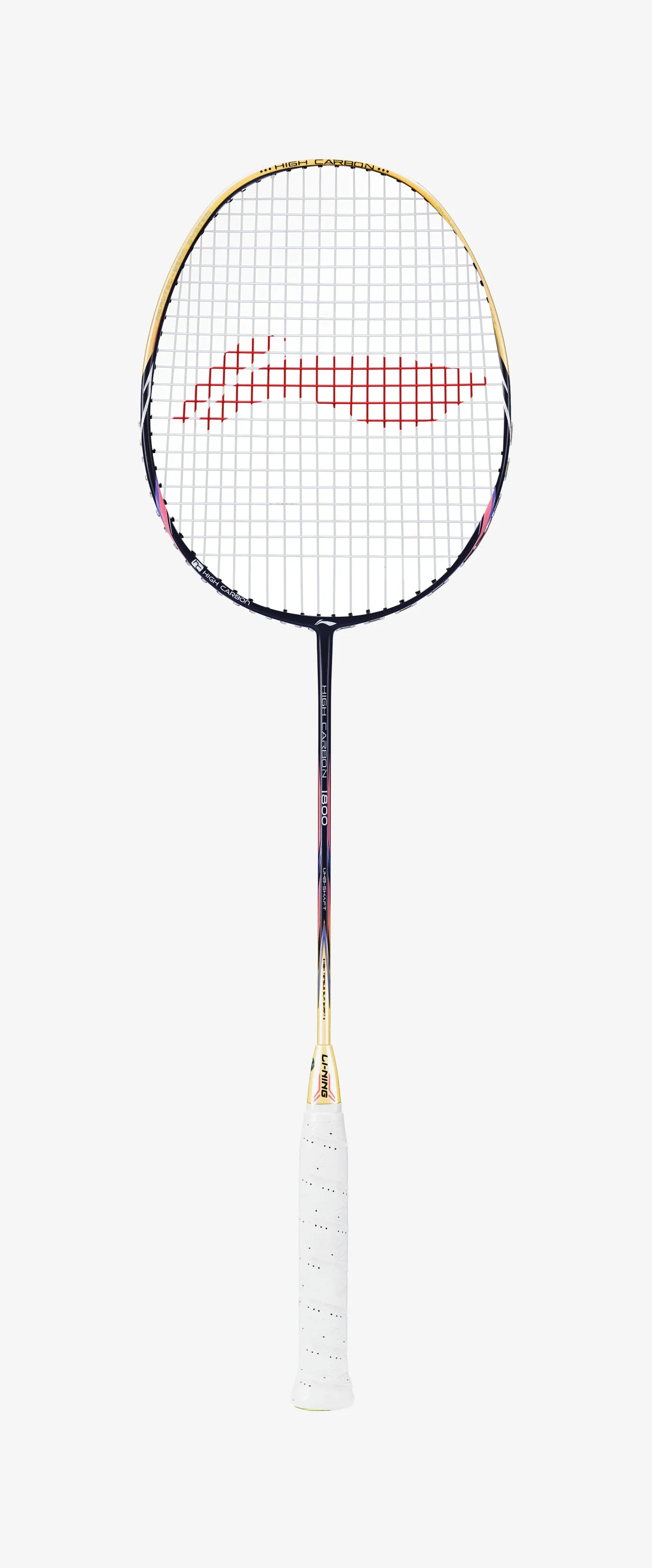 Li-Ning Badmintonschläger High Carbon HC1800 grau-gold bespannt