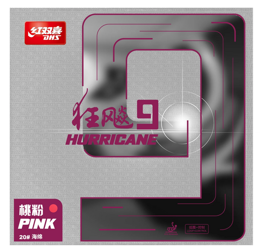 DHS Hurricane 9 2,15mm Mittel 38 Belag Rosa