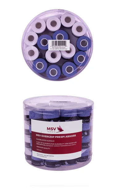 MSV Overgrip Prespi Absorb, 60 / Pack, hellblau und weiß