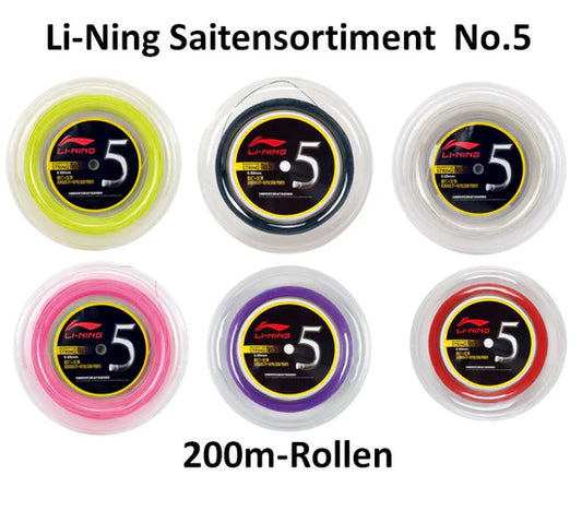 Li-Ning Badmintonsaite No.5 - 200m-Rolle - verschiedene Farben