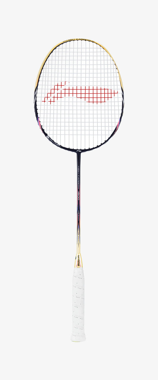 Li-Ning Badmintonschläger High Carbon HC1800 grau-gold bespannt